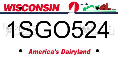1SGO524 Wisconsin License Plate