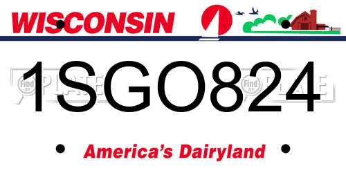 1SGO824 Wisconsin License Plate