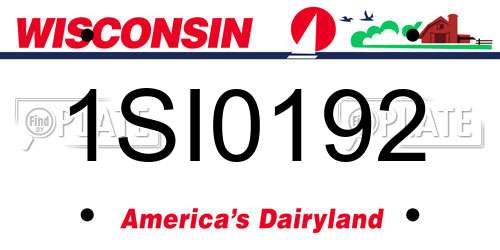 1SI0192 Wisconsin License Plate