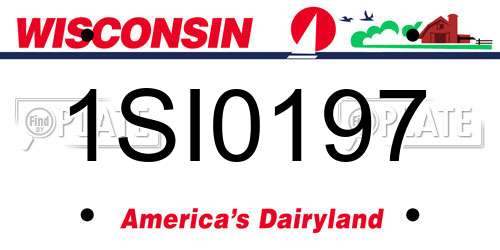 1SI0197 Wisconsin License Plate