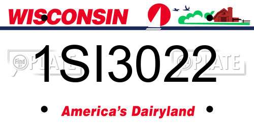 1SI3022 Wisconsin License Plate