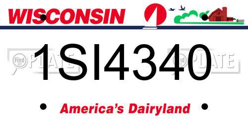 1SI4340 Wisconsin License Plate