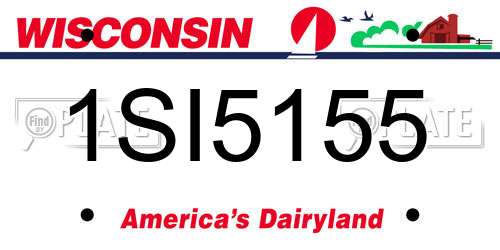 1SI5155 Wisconsin License Plate