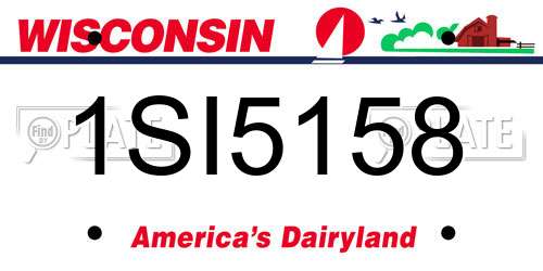 1SI5158 Wisconsin License Plate