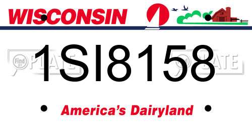 1SI8158 Wisconsin License Plate