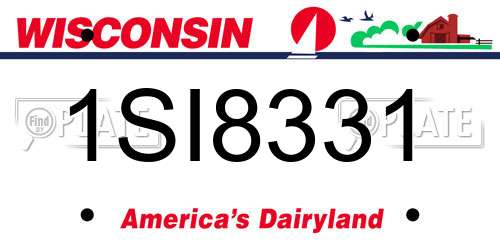 1SI8331 Wisconsin License Plate