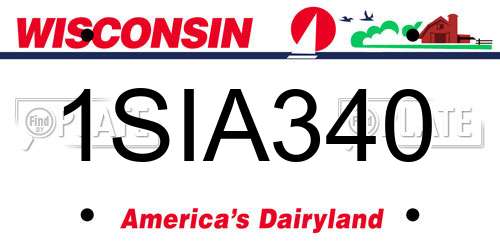 1SIA340 Wisconsin License Plate