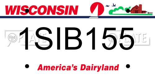 1SIB155 Wisconsin License Plate