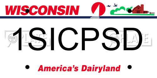 1SICPSD Wisconsin License Plate