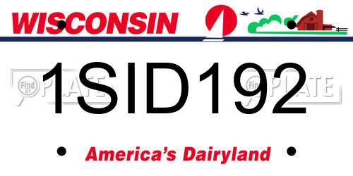 1SID192 Wisconsin License Plate