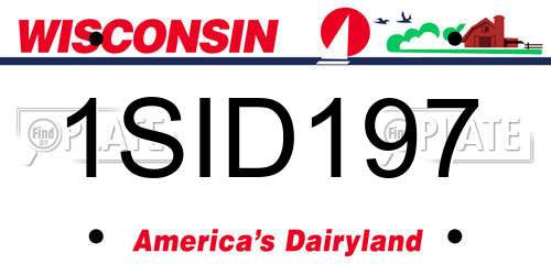 1SID197 Wisconsin License Plate