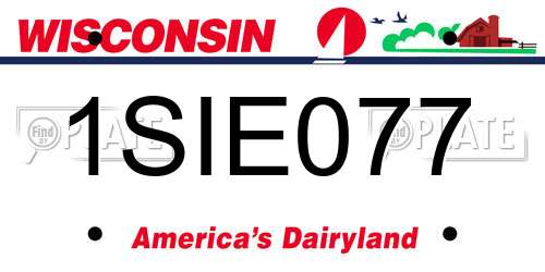 1SIE077 Wisconsin License Plate