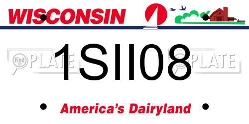 1SII08 Wisconsin License Plate