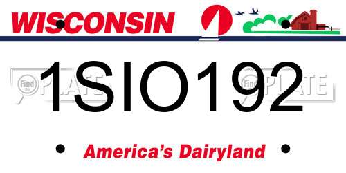 1SIO192 Wisconsin License Plate
