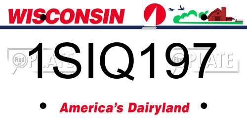 1SIQ197 Wisconsin License Plate