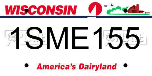1SME155 Wisconsin License Plate