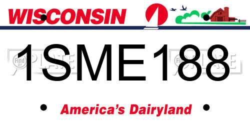 1SME188 Wisconsin License Plate