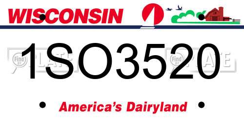 1SO3520 Wisconsin License Plate