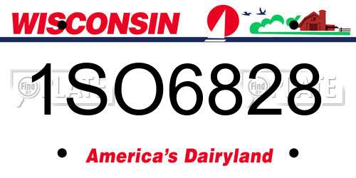 1SO6828 Wisconsin License Plate