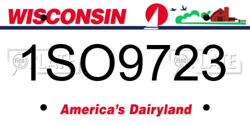 1SO9723 Wisconsin License Plate
