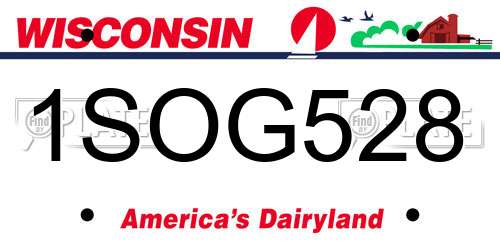 1SOG528 Wisconsin License Plate