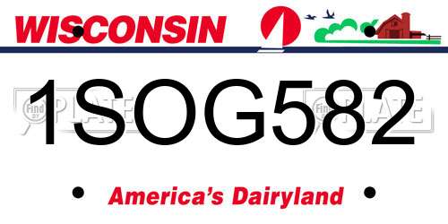 1SOG582 Wisconsin License Plate