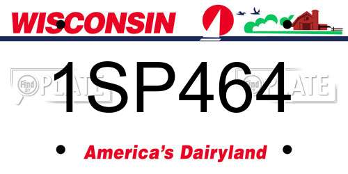 1SP464 Wisconsin License Plate