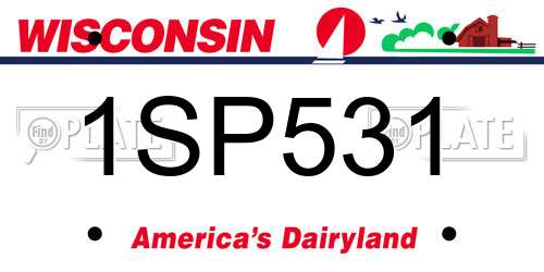 1SP531 Wisconsin License Plate