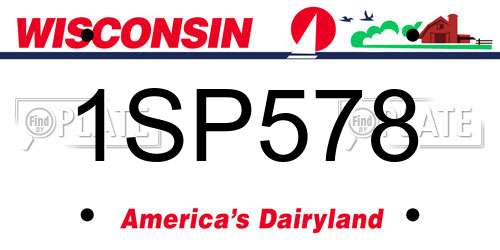1SP578 Wisconsin License Plate