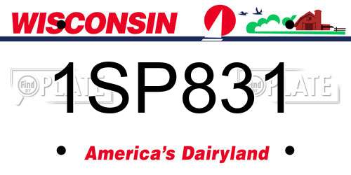 1SP831 Wisconsin License Plate