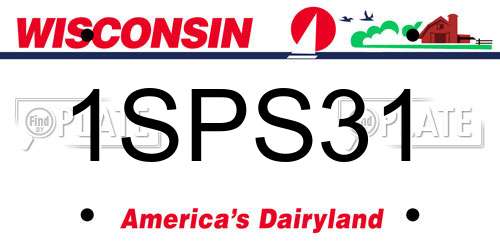 1SPS31 Wisconsin License Plate