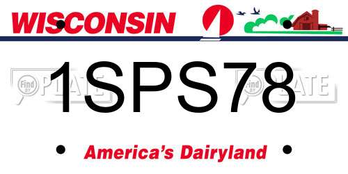 1SPS78 Wisconsin License Plate
