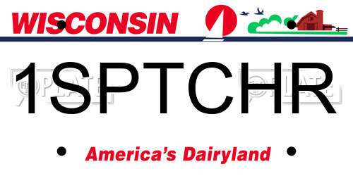1SPTCHR Wisconsin License Plate