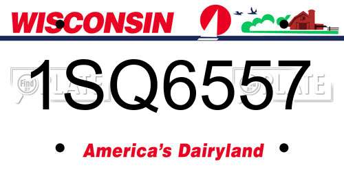 1SQ6557 Wisconsin License Plate