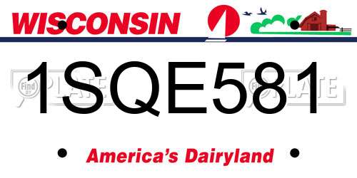 1SQE581 Wisconsin License Plate