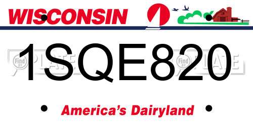 1SQE820 Wisconsin License Plate