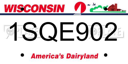 1SQE902 Wisconsin License Plate