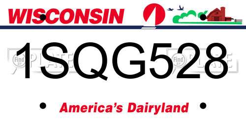 1SQG528 Wisconsin License Plate
