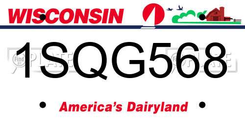 1SQG568 Wisconsin License Plate