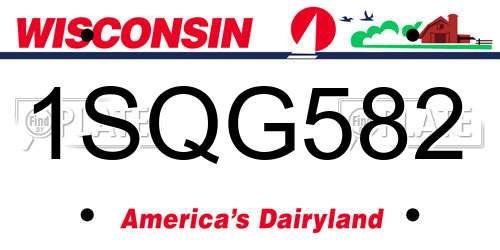 1SQG582 Wisconsin License Plate