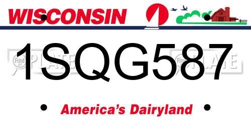 1SQG587 Wisconsin License Plate