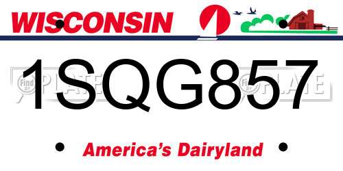 1SQG857 Wisconsin License Plate