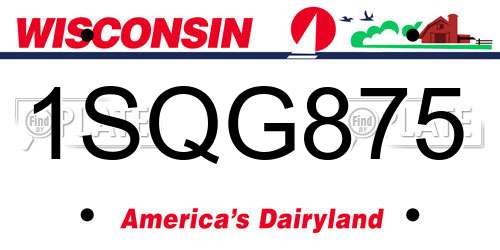 1SQG875 Wisconsin License Plate