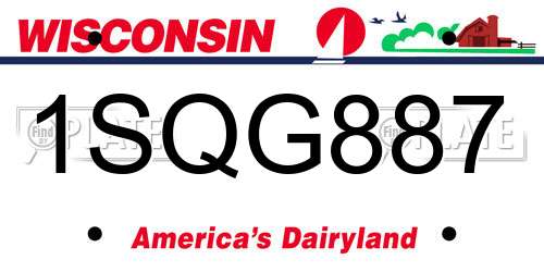 1SQG887 Wisconsin License Plate
