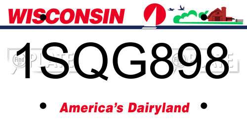 1SQG898 Wisconsin License Plate