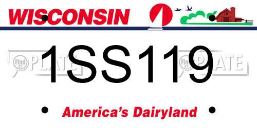 1SS119 Wisconsin License Plate