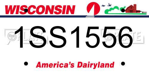 1SS1556 Wisconsin License Plate