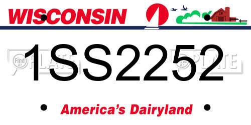 1SS2252 Wisconsin License Plate