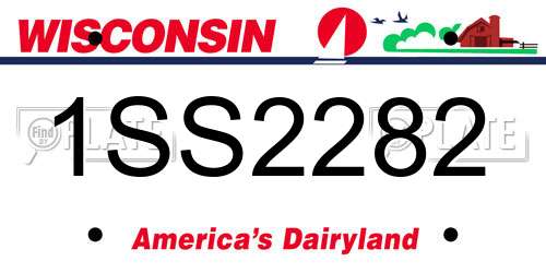 1SS2282 Wisconsin License Plate