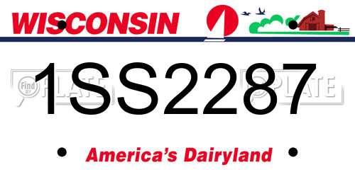 1SS2287 Wisconsin License Plate